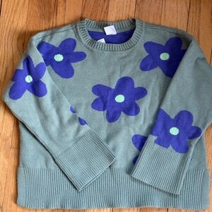Floral Green and Purple Sweater